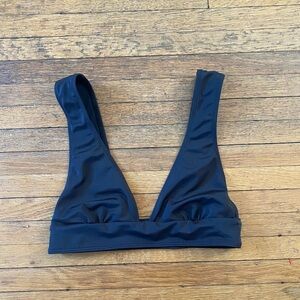 UO Out From Under Deep Plunge Bikini Top Black